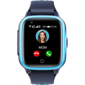 Montre Intelligente Connectée Enfant Gps 4g Pour Garçon Fille Avec Wifi Appel Vidéo Sos Caméra Étanche Message Réveil Chronomètre Mode Classe Lecteur De Musique Notification De Vibration, Bleu - Neuf