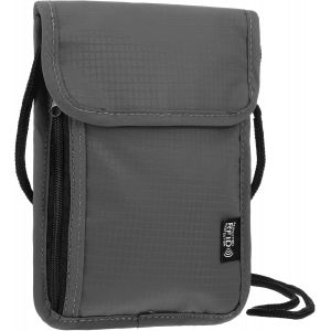 nzqaf-Pochette tour de poitrine avec protection RFID, anti-vol unisexe, petit sac à passeport, sac à bandoulière étanche pour passeport, cartes de crédit, clés, accessoires de voyage, gris - Neuf