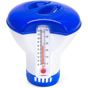 Distributeur De Chlore Flottant, Distributeur Flottant Pour Piscine Avec Thermom&egrave;tre, Doseur De Chlore Automatique, Distributeur De Produits Chimiques Pour Piscine - Neuf