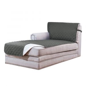 Housse de protection pour canap&eacute; d'angle en L - Housse grise pour m&eacute;ridienne - Neuf