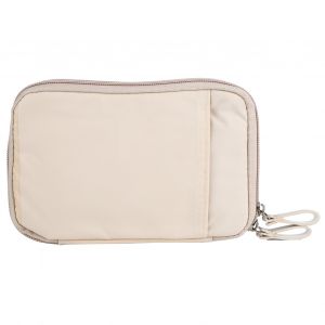 HJLIAN Portefeuille de voyage portable en nylon pour passeport, sac de rangement pour cartes de credit, sac a main, organisateur pour hommes et femmes, beige - Neuf