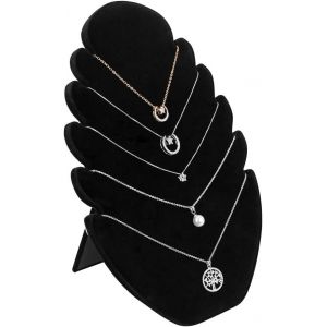 Jexnovashop-Pr&eacute;sentoir &Agrave; Bijoux En Velours Pr&eacute;sentoir Colliers Noir Avec 5 Encoches Presentoir Bracelet Support &Agrave; Bijoux 20 * 28cm Pour Collier Bracelet Pendentif Femme Fille Magasin March&eacute; Cadeau - Neuf