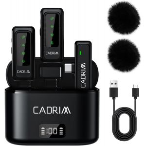 Micro Cravate Sans Fil Pour T&eacute;l&eacute;phone Avec &Eacute;metteur, &Eacute;cran Led Et &Eacute;tui De Chargement 500 Mah, Microphone Lavalier Plug & Play, R&eacute;duction Du Bruit Pour Enregistrement, Vid&eacute;o, Vlog-Lot De 2 - Neuf