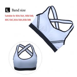 Soutien-Gorge De Sport Rembourre Sans Coutures Pour Femme, Ideal Pour Le Yoga, Le Fitness, L'etirement Et L'entrainement (Blanc, Taille L) - Neuf