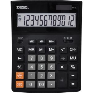 KALANKA-DESQ® Calculatrice de Bureau | Affichage 12 Chiffres | XLarge |Double mémoire | MU 30444 Noir - Neuf