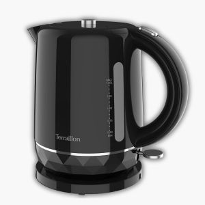 Diamant Noir Bouilloire Electrique 1,5L, 2200W, Base Pivotante 360&deg;, Arr&ecirc;t Automatique Et Bouton R&eacute;tro&eacute;clair&eacute;, Indicateur De Niveau D'Eau, Base Relief&eacute;e Effet Diamant, Noir[BOU9180160] - Neuf