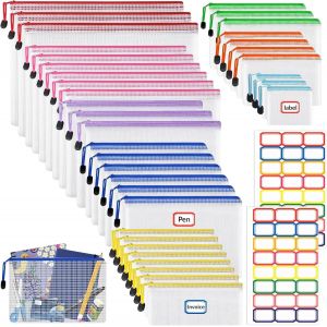 NouvelHorizonstore-36 Pi&iquest;&iquest;ces Pochette Document Zipp&iquest;&iquest;e,Pochette Plastique A4+A5+A6+B4+B5+B6+B8+sac &iquest;&iquest; billets,PVC Transparentes Document Dossier, &iquest;&iquest;tanche Sac Plastique Zip - Neuf