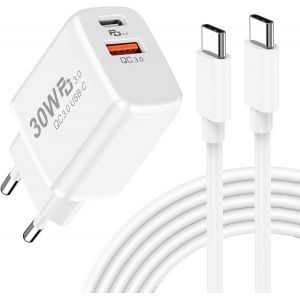 Thef-Chargeur Usb C Charge Rapide Pour Google Pixel 9 Pro/8 Pro/8a/7 Pro/6,30w Chargeur Rapide Usb C Prise Type C Pd&qc3.0 Adaptateur Secteur Per Samsung S25/S24/S23,Xiaomi,Iphone 16/15 (Yh-30wac) - Neuf