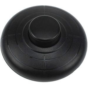 Interrupteur à pied rond 1 pièce - Ø70 mm x 31 mm - noir, 250 V/2 A, adapté aux câbles à 2 ou 3 conducteurs, adapté aux lampes de table et lampadaires - Neuf