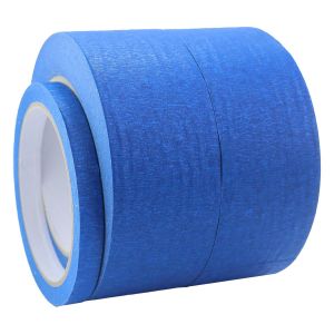 2 Rouleaux De Ruban Papier 48mm X 50m,Ruban De Masquage Bleu Pour Peintre Avec 1 Rouleau De Ruban Papier 10mm*20m,Ruban De Masquage En Papier Crêpé Pour La Peinture,La Décoration - Neuf