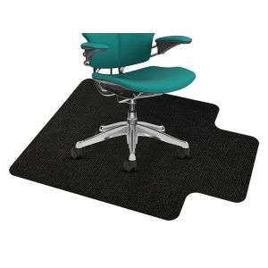 Tapis De Chaise Noir &iquest; Protection De Sol Antid&eacute;rapante Pour Bureau &Agrave; Domicile, 82 X 120 Cm, Polyester - Neuf