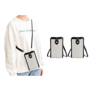 Lot De 2 Pochettes Bandouli&egrave;re Pour T&eacute;l&eacute;phone Portable Femme - Mini Sac Bandouli&egrave;re Noir - Neuf