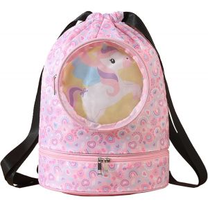 acdsgd-Sac de Sport &agrave; Cordon Sac a Dos Natation Gym Fitness Enfant Fille Garcon Sac Etanche Pisine Plage Pique-Nique Sac de Sport Enfant Vacance - Neuf