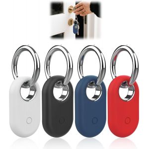 MEVRONISSHOP-4 Pcs Coque Compatible avec Samsung Galaxy SmartTag 2, Protection Antichoc et Anti-Rayures, sans Interf&eacute;rence Signal Bluetooth, avec Porte-Cl&eacute;s, Compatible Cl&eacute;s Sacs Colliers d'animaux - Neuf