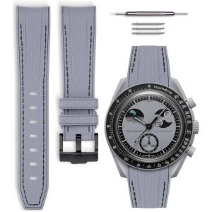 Eryi-Bracelet De Montre Caoutchouc Compatible Avec Omega X Swatch Moonswatch 20mm - Neuf