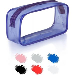 ERYI-Grande Trousse Scolaire, Trousse Transparente Scolaire Garcon Et Fille, Trousse Toilette Transparente Hommes, Femmes, Pochette Maquillage De Voyage, Trousse Ecole, Pencil Case Violet X 1 - Neuf