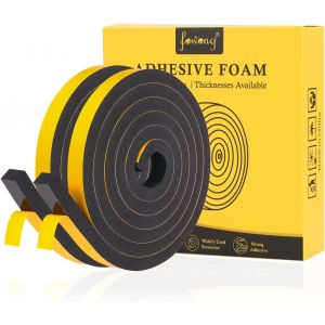 Joint Isolation Fenêtre-Joint Adhésif en Mousse pour Porte Entrée-12 mm(W)x10 mm(T)-Joint Anti Froid et Isolation Phonique-Résistant à l'Intempérie - Neuf