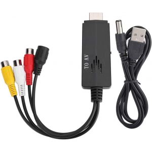 Câble Adaptateur Convertisseur vers AV,Signal Vidéo HD 1080P vers Composite 3CVB pour TV Magnétoscope DVD avec Une Large compatibilité - Neuf