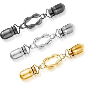 Kjdal-Lot De 3 Pinces À Cardigan Vintage Rca-Clips Décoratifs Rétro Pour Vêtements,Pulls,Robes,Cardigans,Chemises,Écharpes - Neuf