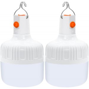 Wqd-2 Pièces Lanterne De Camping, Lampe De Camping Led Portable Eclairage Camping Etanche Avec Usb Rechargeable, 500 Lumens Lumières De Tente Dimmable Pour Terrasse Patio Jardin Barbecue - Neuf