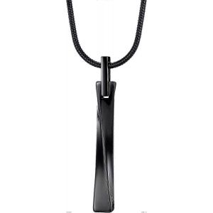 Collier Pendentif Barre En Carbure De Tungst&egrave;ne Pour Homme Et Femme, Cha&icirc;ne Serpent En Acier Inoxydable - Neuf