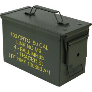 JEXNOVASHOP-Boite a munitions US, Cantine metallique | 30 x 19 x 15,5 cm | verte - Neuf