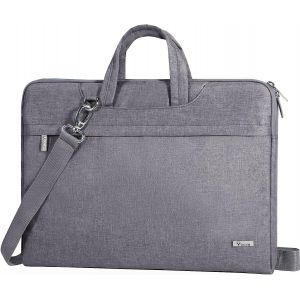 Lightweight Laptop Bag 17 17.3 Inches Bag Pouch Bag Pouch PC Waterproof Shoulder Bag Handbag with Shoulder Strap and Hidden Handle Grey - Neuf