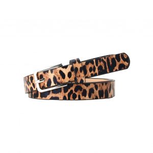 Ceinture Fine En Faux Cuir Pour Femmes, Imprimé Zèbre Et Léopard, Longueur Réglable, Multi-Trous, Design, Ceinture En Jean-Brun - Neuf