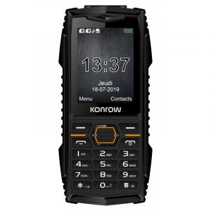 Konrow Stone Plus - Téléphone Antichoc Certifié IP68 - 2.4'' - Double Sim - Noir - Neuf