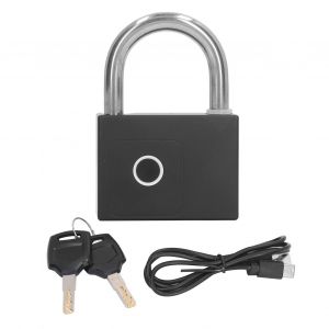 XYONG Serrure a empreinte digitale intelligente BT, controle par application, chargeur USB, avec cles mecaniques de rechange, noir - Neuf