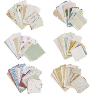 Lot de 360 feuilles de papier vintage pour scrapbooking, papeterie, papier esthétique, décoratif, bricolage, planificateur quotidien pour écrire, album, dessin, journal de voyage - Neuf