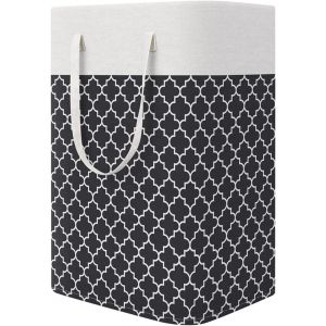 Panier a Linge Sale,Grand Panier à Linge avec Anse,75L Organiser Paniers pour Vêtements Stockage,Pliable Sac à Linge en Tissu Corbeille a Linge,Panier de Rangement Pour Jouets (Noir) - Neuf