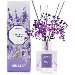 Eryi-Diffuseur De Parfum Lavender Field, Diffuseur Parfum Maison Avec 8 Bâtonnets Diffuseur Parfum, Decoration Pour Chambre, Salon, Salle De Bain, Bureau, 100ml - Neuf