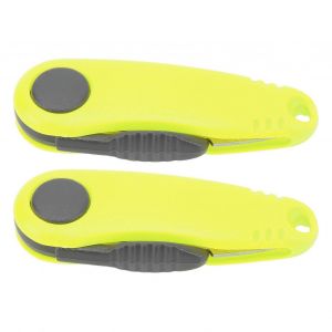 2 Pcs Mini Badminton Ligne Ciseaux Crevette Rapide En Forme Ciseaux Extérieur Portable Pliant Ligne De Pêche Clipper Jaune Fluorescent - Neuf