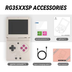 Ore-Anberalfred-Console De Jeu Portable Rg35xxsp Flip,Console De Jeu Rétro,Écran Ips 3.5 Pouces,Système Linux 64 Bits,Compatible Hdmi,64g,Jeux 5k-64g 128g(8k Games)-Grey - Neuf