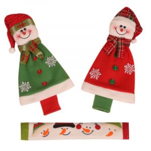 3 Pi&egrave;ces De No&euml;l R&eacute;frig&eacute;rateur Poign&eacute;e Couvre R&eacute;frig&eacute;rateur Couvercle De Poign&eacute;e De Porte Double R&eacute;frig&eacute;rateur De Cuisine, D&eacute;corations De No&euml;l, Manteau, Gants - Neuf
