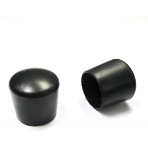 Evt122x16 Round Protective Rubber End Caps For Tube With External Diameter 22 Mm Pack Of 16 Black - Neuf