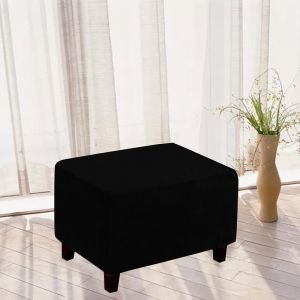 Housse extensible rectangulaire pour repose-pieds/tabouret - Tissu polyester, facile &agrave; installer, prot&egrave;ge vos meubles - Neuf