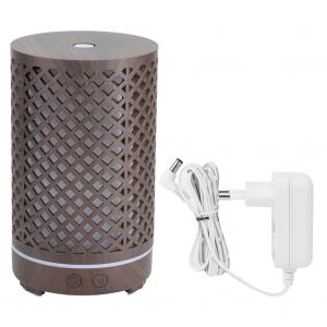 HJLIAN Humidificateur d'air ultrasonique creux de 120 ml, diffuseur d'aromes avec veilleuse coloree, prise 100-240 V (UK) - Neuf