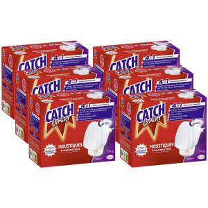 CATCH Lot de 6 Diffuseurs électrique Moustiques Répulsif 45 nuits - Neuf