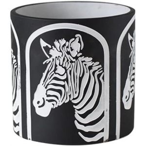ERYI-Pot De Fleurs En Ciment Motif Zèbre (Noir Et Blanc) U2013 Pour L'Intérieur, 14 Cm (L X L X H) - Neuf