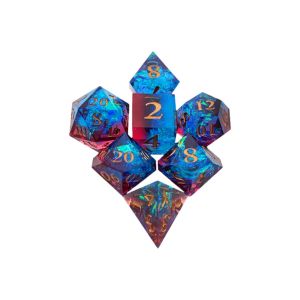 Ensemble De 7 D&eacute;s Starlight Pour Jeux De R&ocirc;le Sur Table D&d - D&eacute;s Poly&eacute;driques En R&eacute;sine Pour Jeux De R&ocirc;le - Neuf