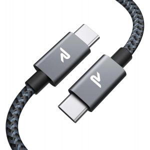 KALANKA-Cable USB C vers USB C [2M, 100W, PD3.0] - Nylon Tress&eacute; - Compatible iPhone 17/16/15 Pro Max, MacBook, iPad Pro, Samsung Galaxy S23/S22, Google Pixel, Nintendo Switch - Neuf