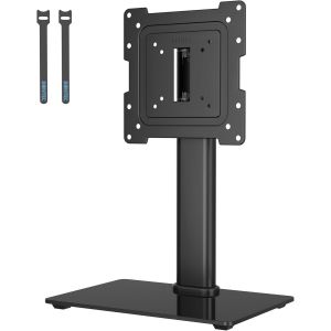VornixorSarlshop-Support TV sur Pied pour T&eacute;l&eacute;vision de 17 &agrave; 43 Pouces LCD/LED/OLED/Plasma/Incurv&eacute;, Pied TV Universel avec Pivot &agrave; 50 Degr&eacute;s, Hauteur R&eacute;glable, Capacit&eacute; Max 45 kg, Max VESA 200x200 - Neuf