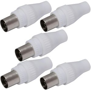 LETNERNY-C68973 - Lot De 5 Fiche/Pr /Connecteur D'Antenne Rf Femelle Droit Tv Pour C&acirc;bles Coaxiaux - Sat Adaptateur T&eacute;l&eacute; Coupleur - Neuf