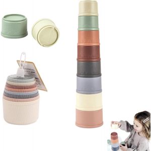 ChenQuanSarl-Tasses À Empiler 8 Gobelets Gigognes, Jouet Tasses Empilable, Gobelet Empilable Pour Bébé, Jouets Éducatifs Pour Bébés, Pour Développer La Motricité Fine Et Couleurs - Neuf