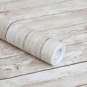 Papier Adhésif Pour Meuble 40Cm X 300Cm, Effet Bois, Film Vinyle Adhesif Autocollant Pour Décorer Cuisine, Murs, Armoires, Comptoirs, Portes Et Tables (Brun Clair)[APP8808898] - Neuf