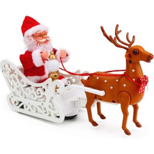 No&euml;l Santa Claus D&eacute;coration, Auniq Elk Santa Claus avec Musi - Neuf