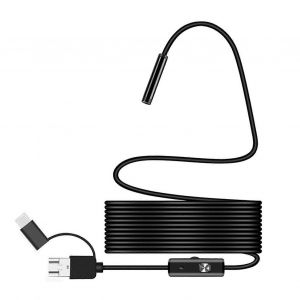 USB Industriel Endoscope Serpent 5m Câble Haute Définition Métal Caméra D'inspection pour Téléphone Ordinateur - Neuf