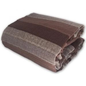 Tendance Perso - Plaid Jet&eacute; De Canap&eacute; / Jet&eacute; De Lit Tiss&eacute; - Akola - 125x150 Cm - Marron - 100% Coton - Grand Boutis En Cama&iuml;eu - Neuf